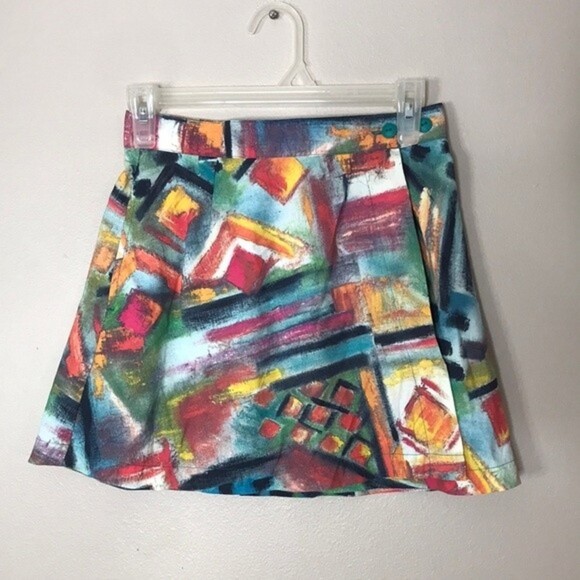 Vintage jazz 21 nylon abstract mini skort size 4 - Picture 1 of 9